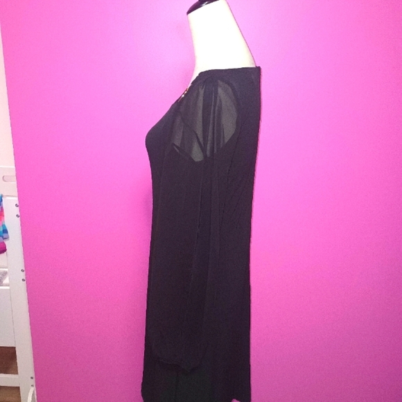 Ivanka Trump ladies elegant black split sleeve midi dress (Size 10) - Picture 5 of 7